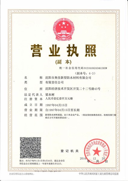 沈陽奧佳營業(yè)執(zhí)照
